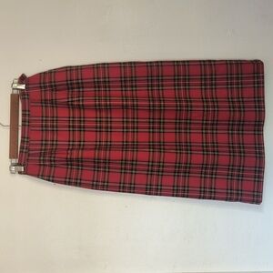 Vintage Prestwyck Classic Holiday Red Preppy Tartan Plaid Long Skirt Sz 10 Wom